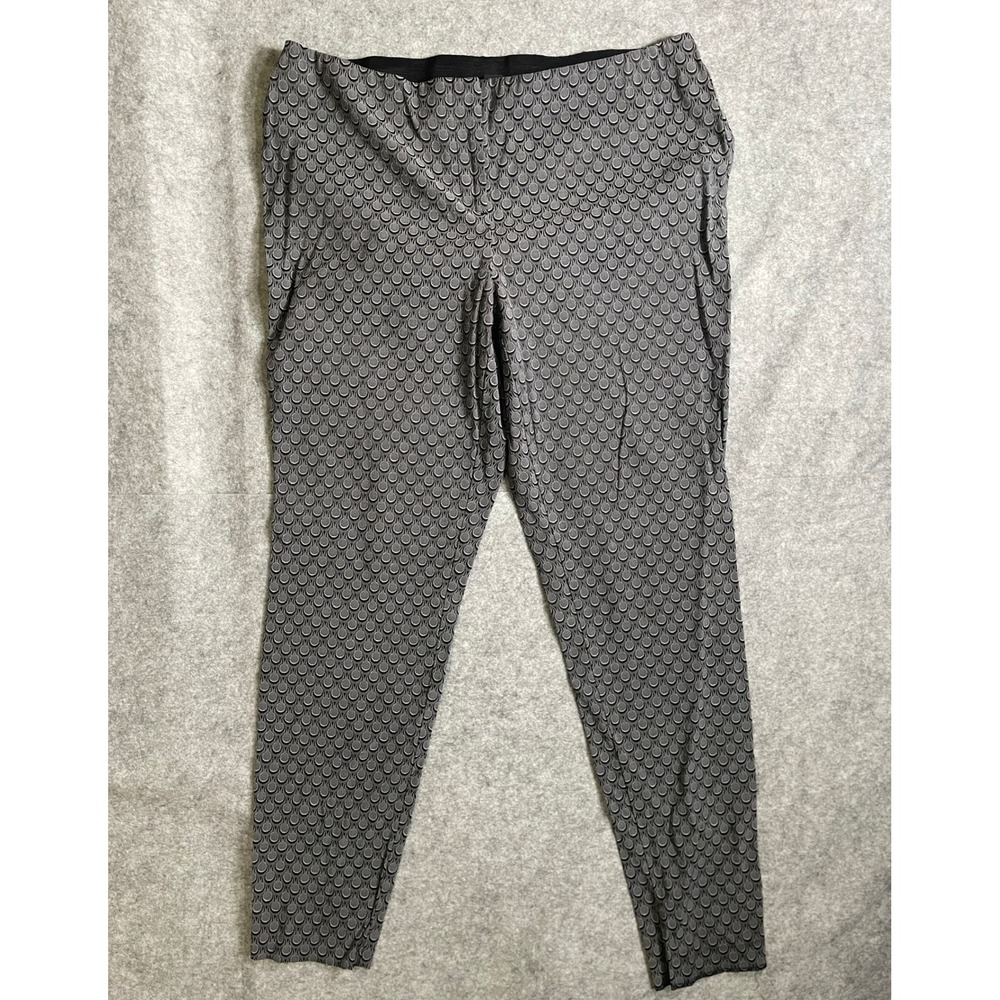 Alfani Womens Grey Black Geometric Pattern Pull On Slim Leg‎ Pants Size 14
